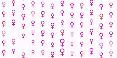 fundo vector rosa claro com símbolos de mulher.