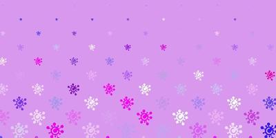 pano de fundo vector rosa claro roxo com símbolos de vírus.