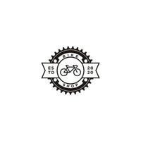 ilustração do ícone do logotipo da bicicleta da manivela da loja de bicicletas vetor