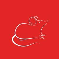 ano do papel de parede do rato. feliz novo logotipo chinês. símbolo do rato. vetor