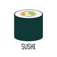 vetor de sushi. sushi em fundo branco. o sinal. design de logotipo de sushi.