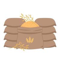 vetor de desenhos animados de saco de arroz. saco de arroz. símbolo. design de logotipo.