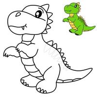 desenho vetorial de dinossauro fofo para livro de colorir vetor
