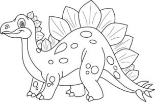 desenho vetorial de dinossauro de desenho animado, para livro de colorir vetor