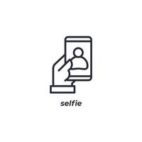 símbolo de selfie de sinal de vetor é isolado em um fundo branco. cor do ícone editável.