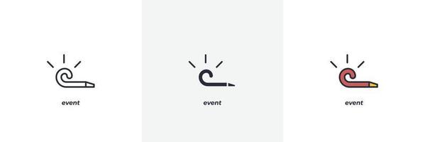 ícone do evento. linha, versão colorida de contorno sólido e preenchido, contorno e sinal vetorial preenchido. símbolo da ideia, ilustração do logotipo. gráficos vetoriais vetor