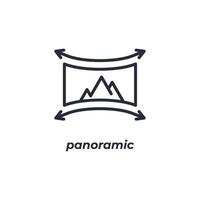 símbolo panorâmico de sinal vetorial é isolado em um fundo branco. cor do ícone editável. vetor