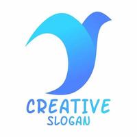 pássaro moderno simples ilustração em vetor logotipo isolado. vetor de pássaro azul simples para logotipo, ícone, sinal, símbolo, design ou decoração. logotipo letra y pássaro azul moderno