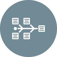 diagrama de espinha de peixe ícone de fundo do círculo glifo vetor