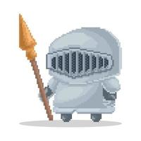 vetor personagem pixel art chibi knight