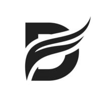design de logotipo de asa letra d. logotipo de transporte vetor
