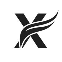 design de logotipo letra x asa. logotipo de transporte vetor
