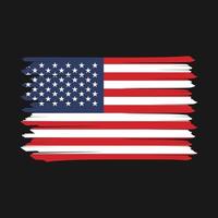 ilustração em vetor de design de pincel de bandeira americana