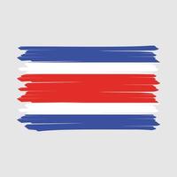 ilustração vetorial de design de pincel de bandeira da costa rica vetor