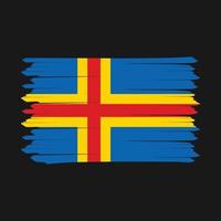 escova de bandeira das ilhas aland vetor