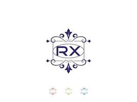 logotipo de luxo monograma rx, design exclusivo de letra de logotipo rx vetor