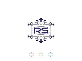 logotipo de luxo do monograma rs, design exclusivo da letra do logotipo rs vetor