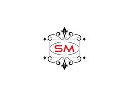 imagem do logotipo do alfabeto sm, vetor de ícone do logotipo da carta de luxo criativa sm