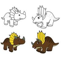 triceratops para livro de colorir vector imagine