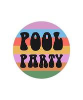 design de camiseta com letras de festa na piscina vetor