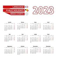 calendário 2023 em língua holandesa com feriados no país da Holanda no ano de 2023. vetor