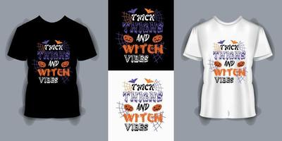 t-shirt de tipografia de coxas grossas e vibes de bruxa, design de t-shirt de halloween de vetor de halloween bonito e atraente