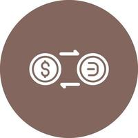 ícone de fundo de círculo de glifo de câmbio de moeda vetor