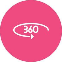 ícone de fundo do círculo de glifo de feedback de 360 graus vetor