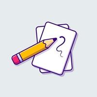 ilustração de ícone de vetor de desenho de papel e lápis. educação objeto ícone conceito isolado vetor premium. estilo de desenho animado plano
