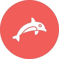 ícone de fundo do círculo de glifo de golfinho vetor
