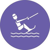 ícone de fundo do círculo de glifo de wakeboard vetor
