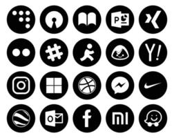 20 pacotes de ícones de mídia social, incluindo google earth messenger aim drible instagram vetor
