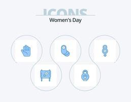 design de ícones do pacote de ícones azuis do dia das mulheres 5. . . mão. fêmea. oito vetor