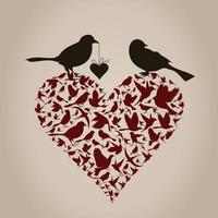 vôo dos pássaros em forma de coração. uma ilustração vetorial vetor