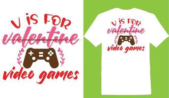 v é para jogos de vídeo dos namorados camiseta do dia dos namorados vetor