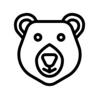 ícone do urso polar com vetor de estilo de contorno