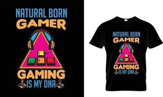 nunca nascido gamer..design de camiseta vetor