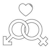 ilustração simples do conceito de símbolo de Marte e Vênus de símbolos de gênero vetor