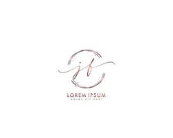 letra inicial jf logotipo feminino monograma de beleza e design de logotipo elegante, logotipo de caligrafia da assinatura inicial, casamento, moda, floral e botânico com modelo criativo vetor