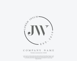 letra inicial jw logotipo feminino monograma de beleza e design de logotipo elegante, logotipo de caligrafia da assinatura inicial, casamento, moda, floral e botânico com modelo criativo vetor