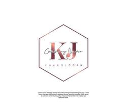 letra inicial kj logotipo feminino monograma de beleza e design de logotipo elegante, logotipo de caligrafia da assinatura inicial, casamento, moda, floral e botânico com modelo criativo vetor