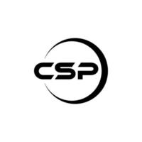 design de logotipo de carta csp na ilustração. logotipo vetorial, desenhos de caligrafia para logotipo, pôster, convite, etc. vetor