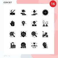 pacote de ícones vetoriais de estoque de 16 sinais e símbolos de linha para parar nova inclinação criar adicionar elementos de design vetorial editáveis vetor