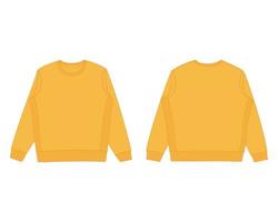 modelo de moletom amarelo - maquete de suéter de manga comprida - design vetorial de camiseta longa vetor