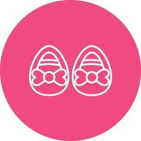 ícone de fundo do círculo de linha de sapatos de bebê vetor