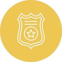 ícone de fundo do círculo de linha de distintivo de polícia vetor