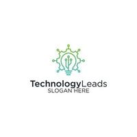 modelo de design de logotipo de líderes de tecnologia vetor