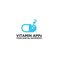 vetor de design de logotipo de tecnologia de vitaminas