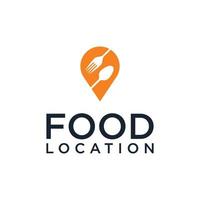 modelo de design de logotipo de localização de alimentos vetor