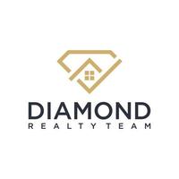 design de logotipo imobiliário de diamante vetor